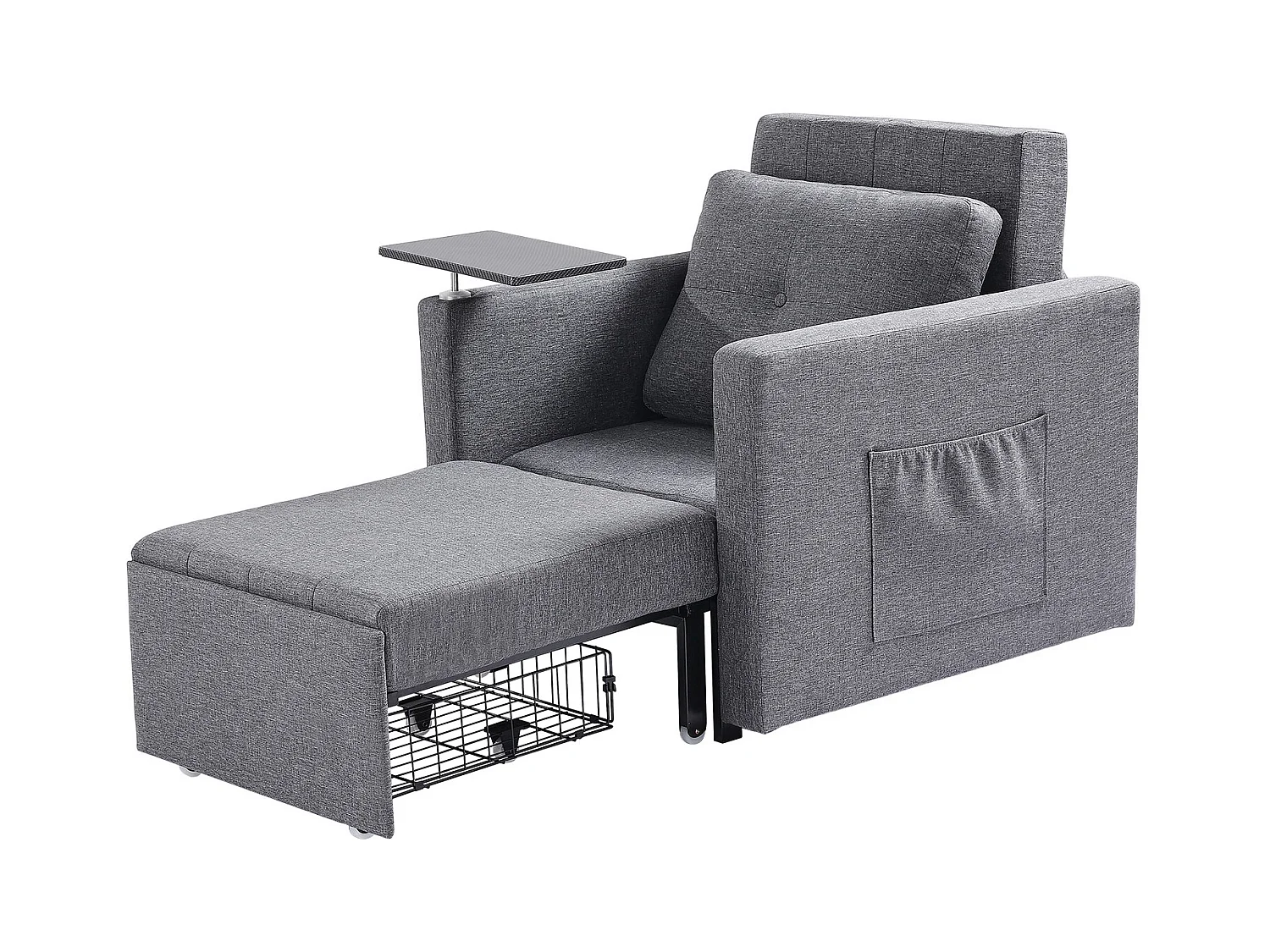 Canapé-Lit Convertible SucceBuy, pour Bureau Dossier Réglable sur 5 Niveaux, Gris