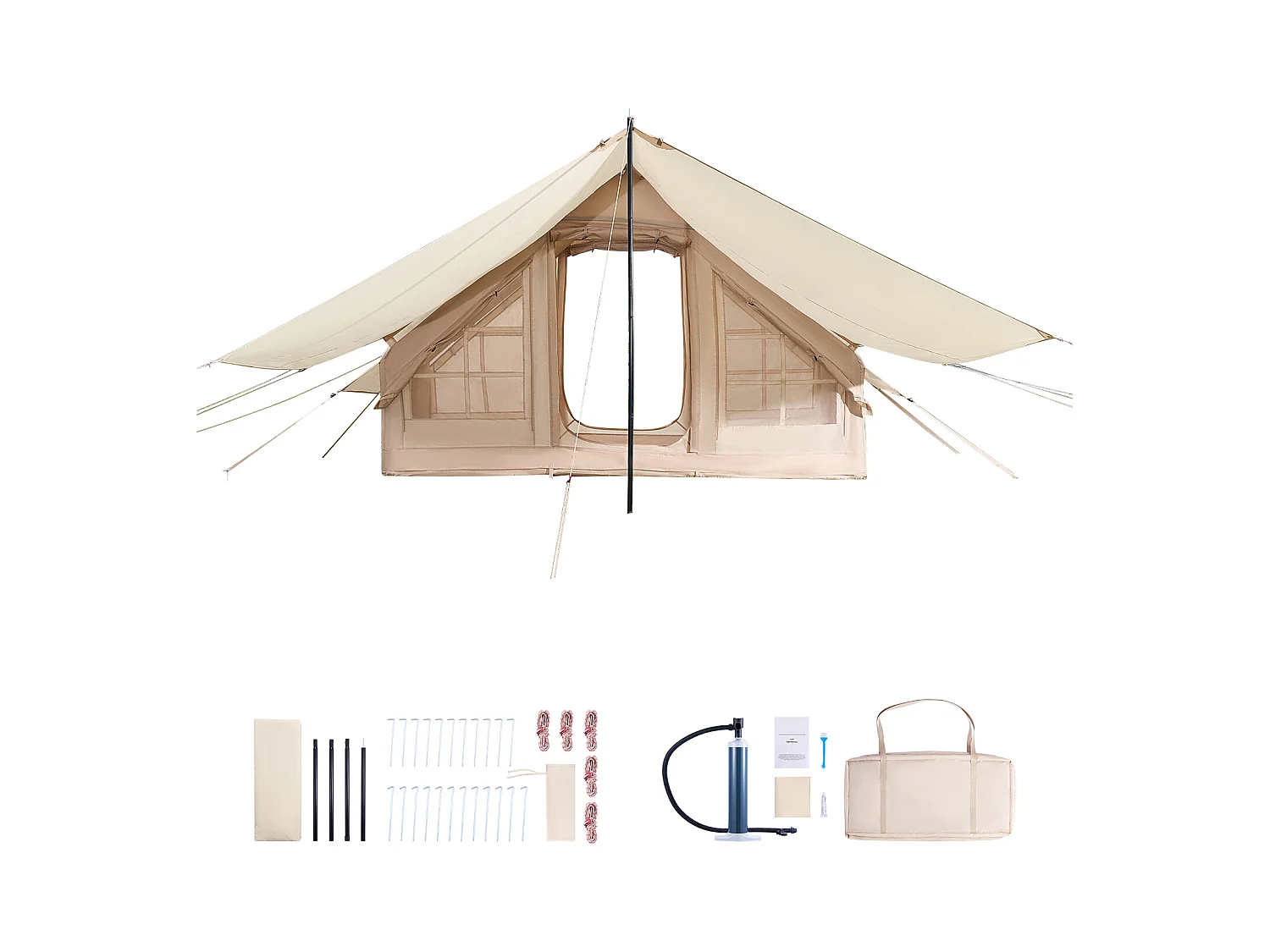 Tente de Camping SucceBuy, Gonflable de Glamping pour 3 à 5 Personnes avec Pompe , pour Toute Aventure de Camping