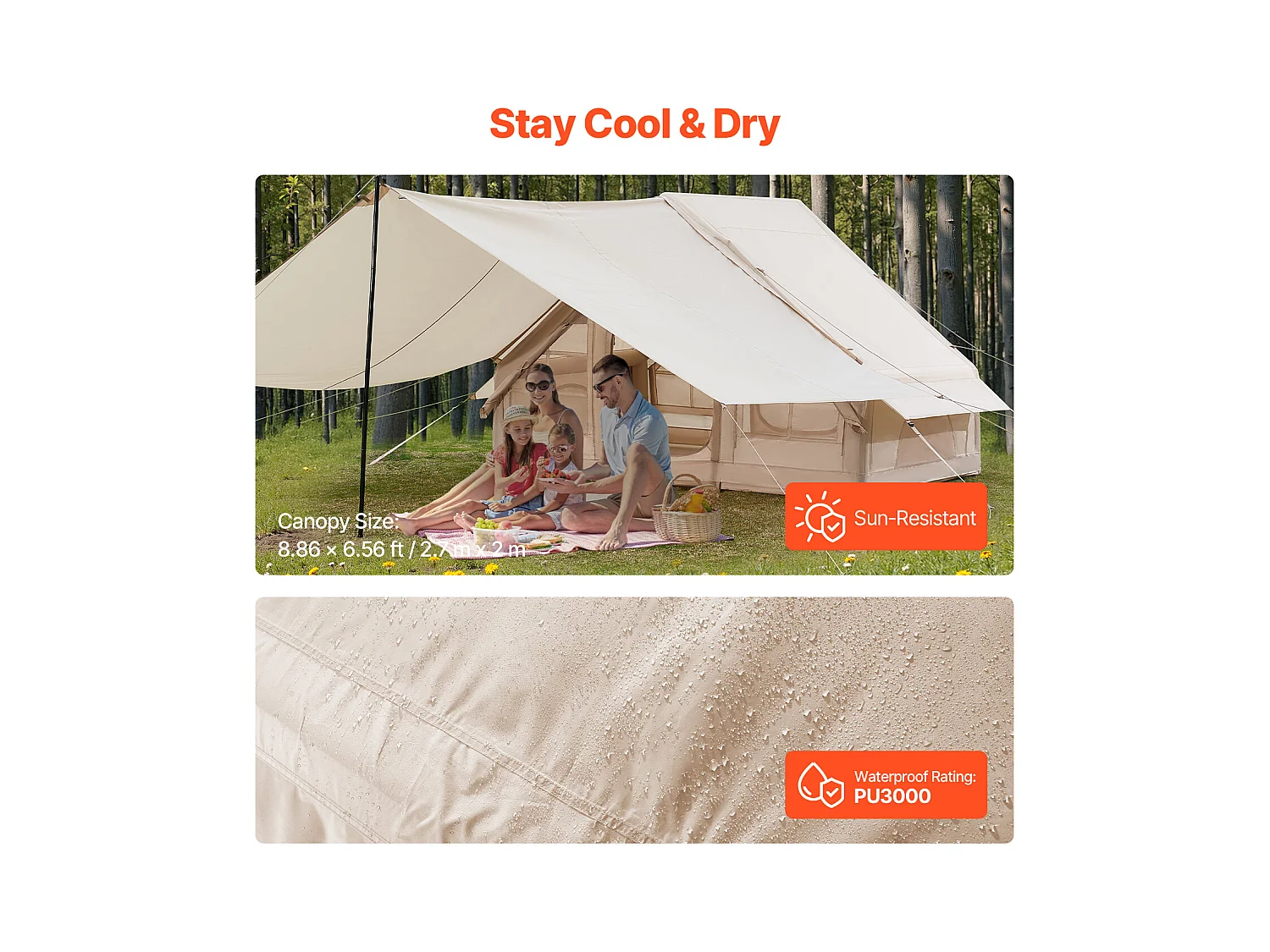 Tente de Camping SucceBuy, Gonflable de Glamping pour 3 à 5 Personnes avec Pompe , pour Toute Aventure de Camping