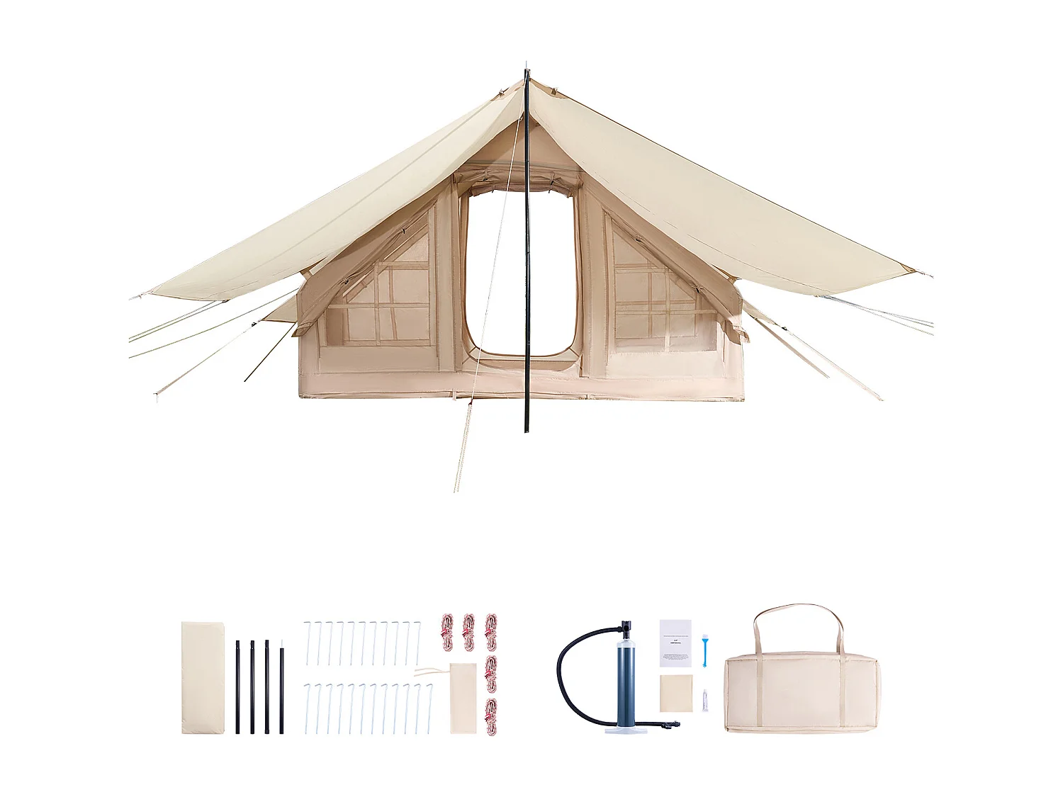 Tente de Camping SucceBuy, Gonflable de Glamping pour 3 à 5 Personnes avec Pompe , pour Toute Aventure de Camping