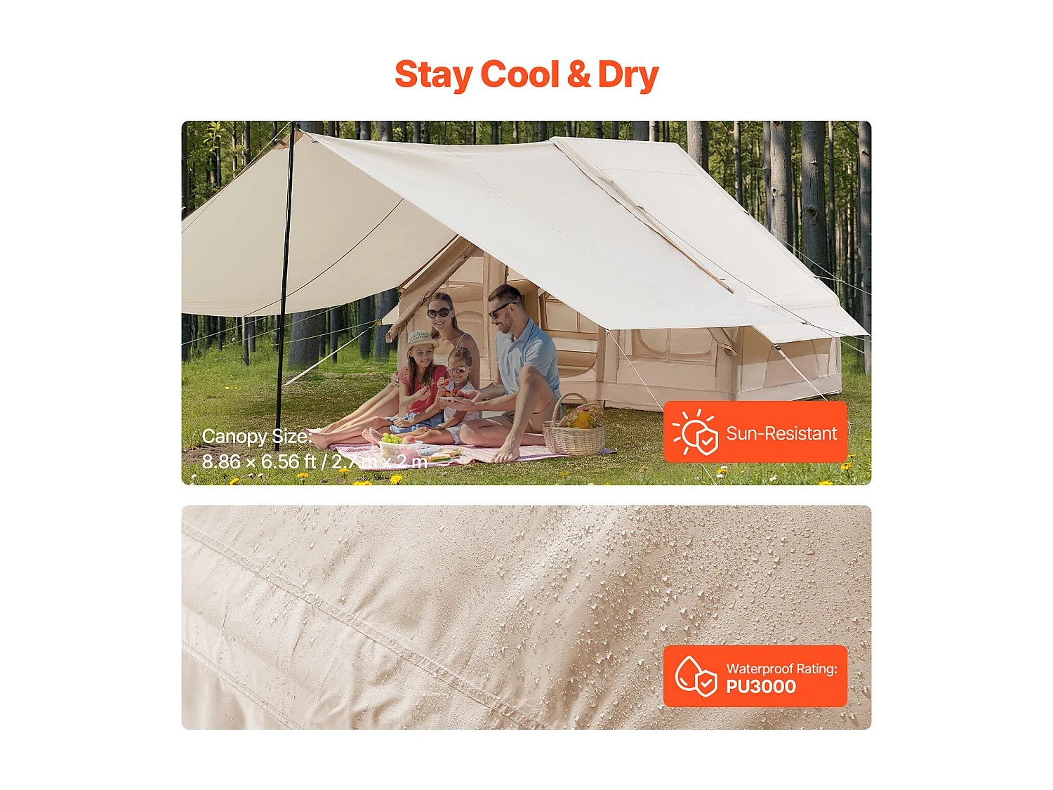 Tente de Camping SucceBuy, Gonflable de Glamping pour 3 à 5 Personnes avec Pompe , pour Toute Aventure de Camping