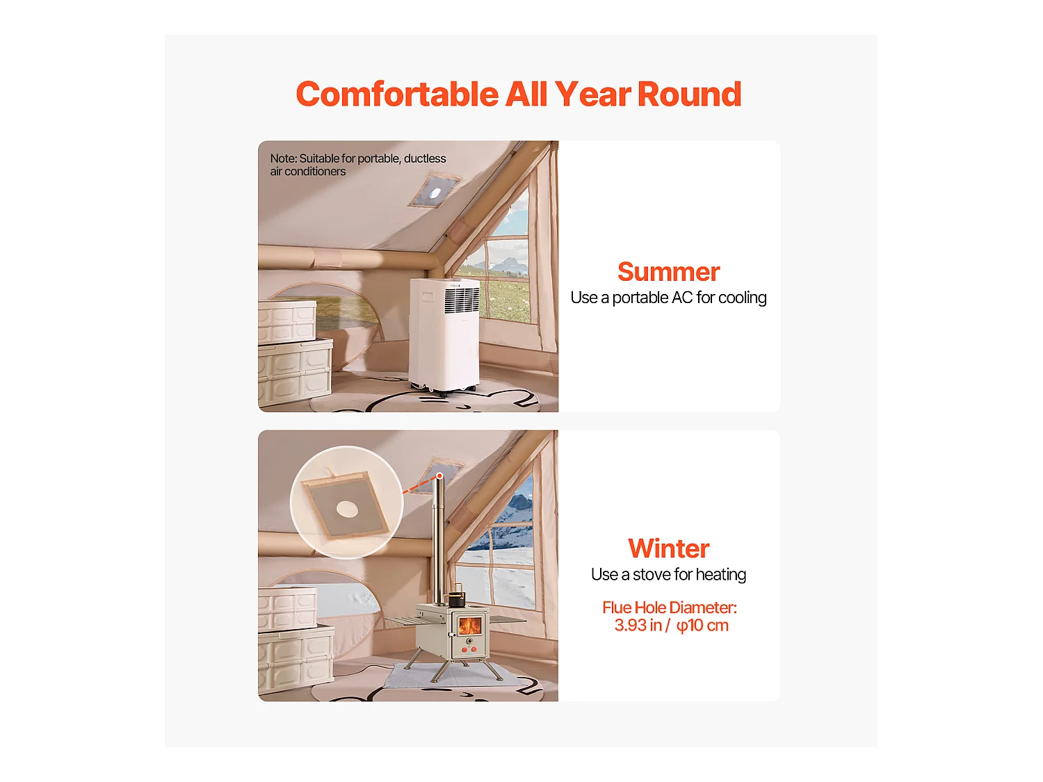 Tenda da Campeggio SucceBuy, Gonfiabile per Glamping per 5 a 8 Persone con Pompa , per Qualsiasi Avventura in Campeggio