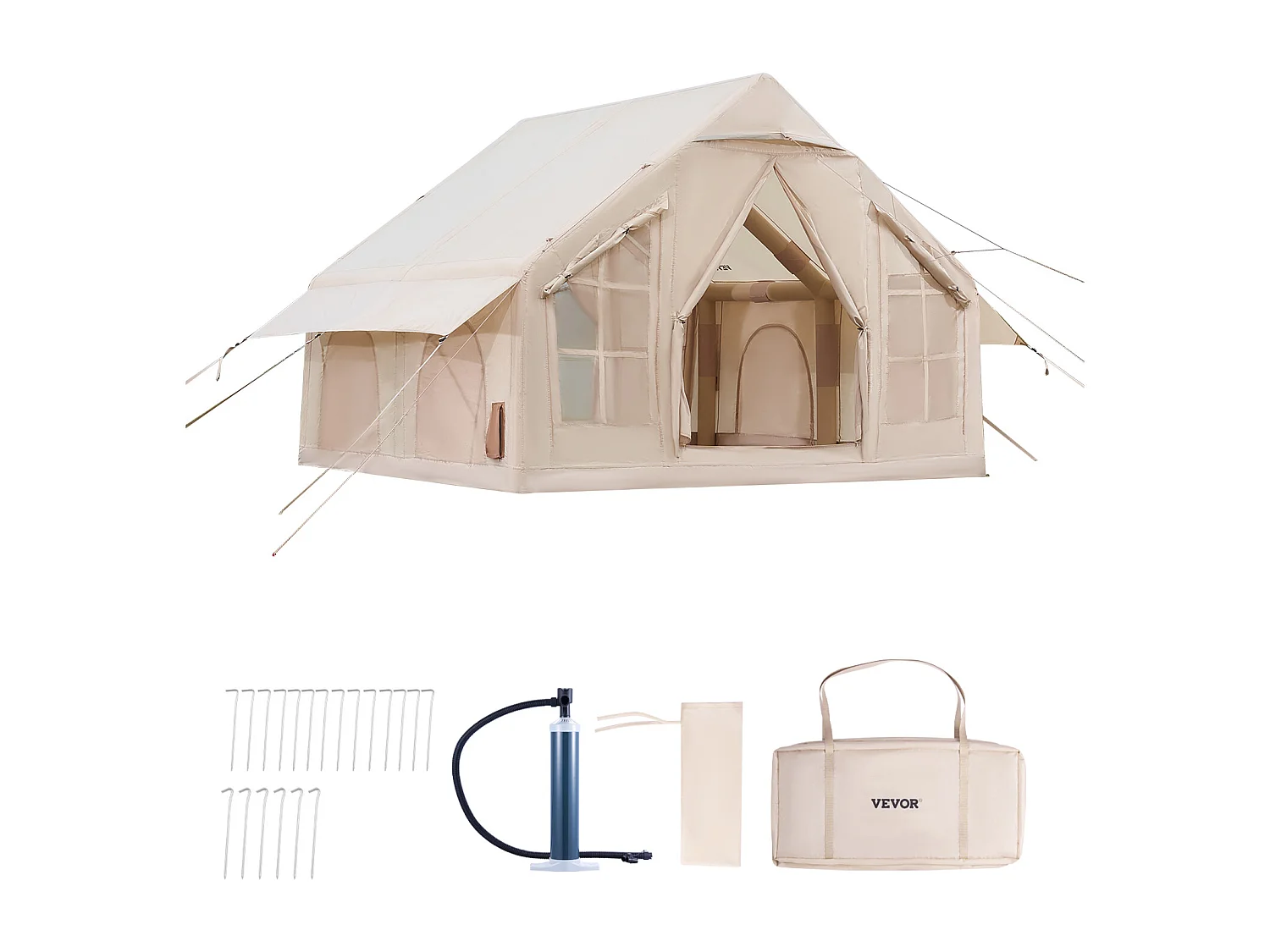 Tente de Camping SucceBuy, Gonflable de Glamping pour 4 à 6 Personnes avec Pompe , pour Toute Aventure de Camping