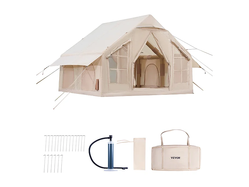 Kampeer Tent SucceBuy, Opblaasbaar voor Glamping voor 4 tot 6 Personen met Pomp, voor Elk Kampeeravontuur