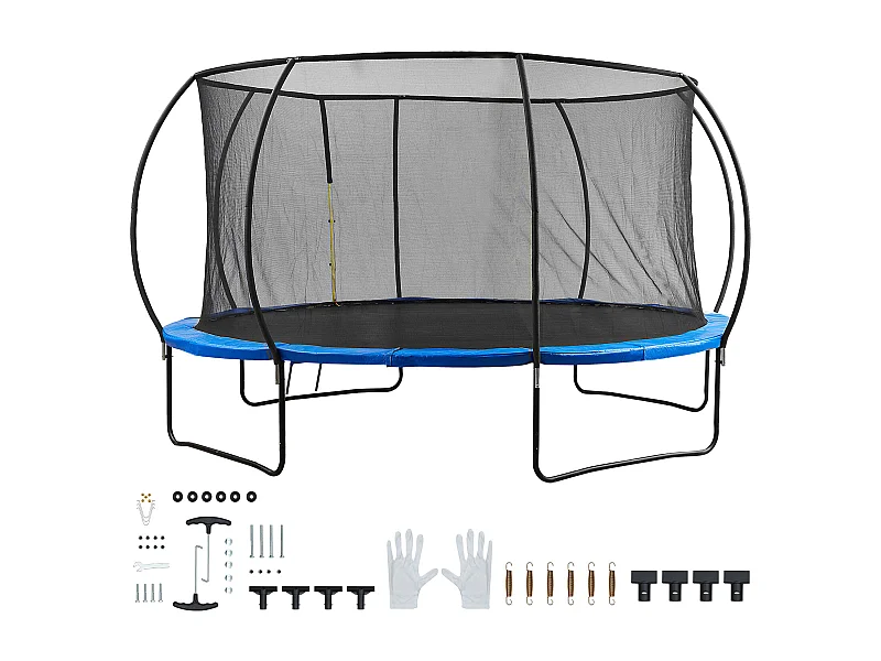 Trampoline Récréatif Extérieur SucceBuy, 426,7 cm pour Enfants avec Filet de Sécurité