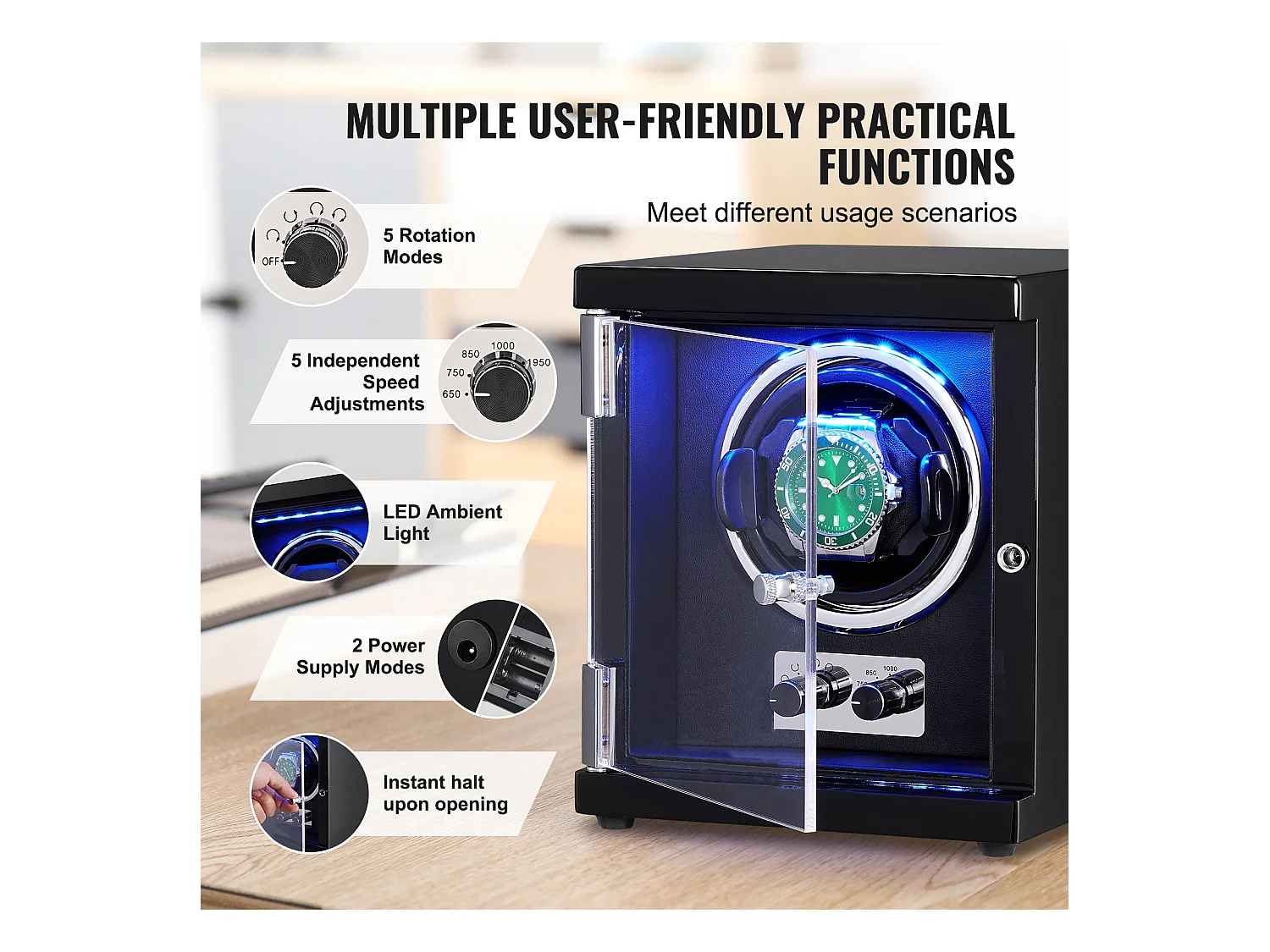 Caricatore per Orologi Automatici SucceBuy, per Orologi Automatici con Motore Mabuchi Silenzioso