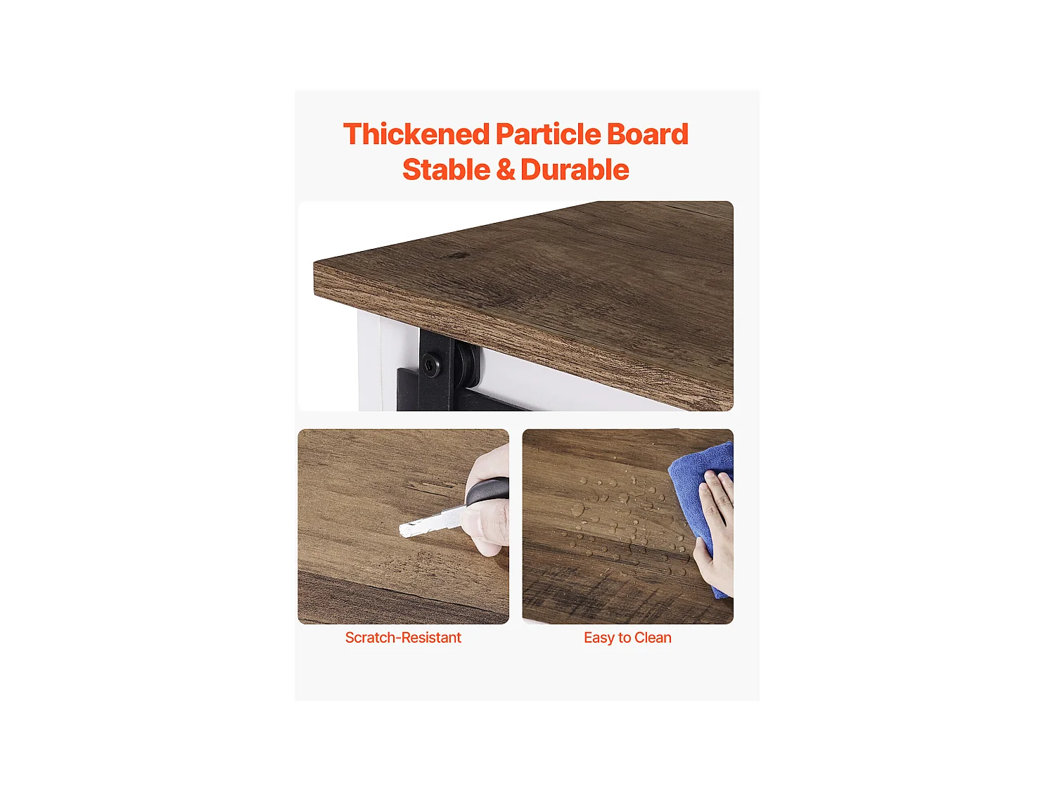 Meuble de Bar à Café SucceBuy, 106 x 40 x 81,5 cm, à 3 Niveaux avec Portes de Grange