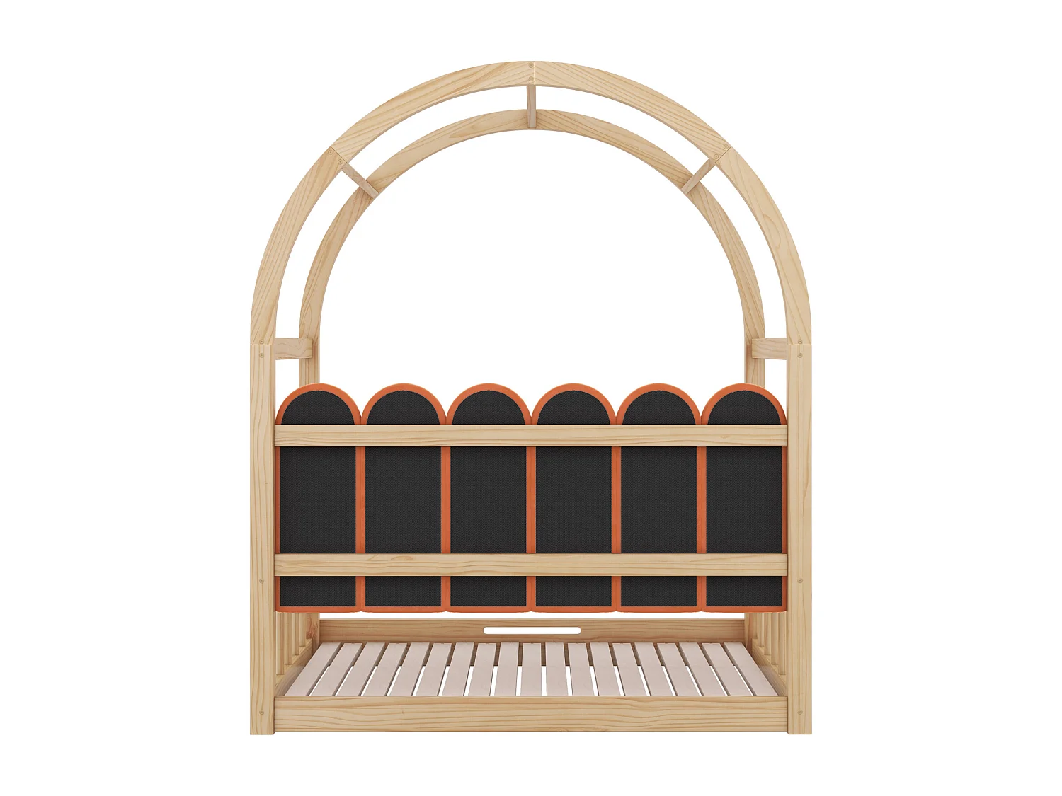 (Avec matelas) Lit mezzanine extensible voûté, gigogne, enfant, divan, double, coussins velours, pin, blanc + rose, 140x100/200cm