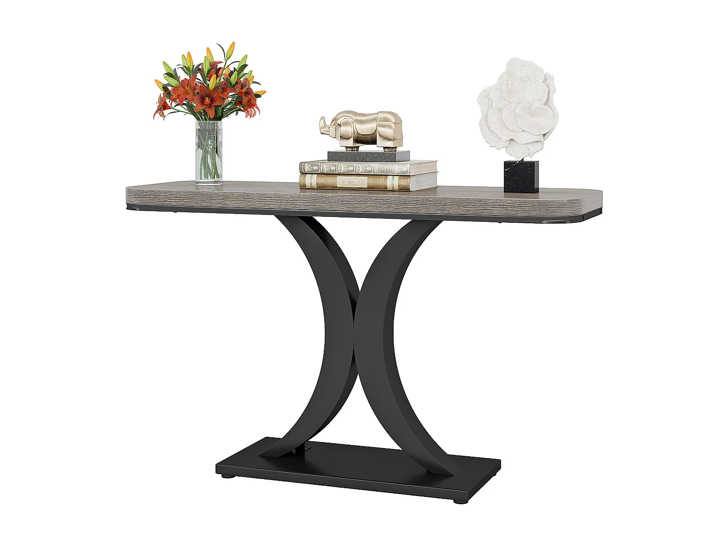 Table console industrielle pour entrée, 100 cm, table d'entrée étroite, table d'appoint pour salon