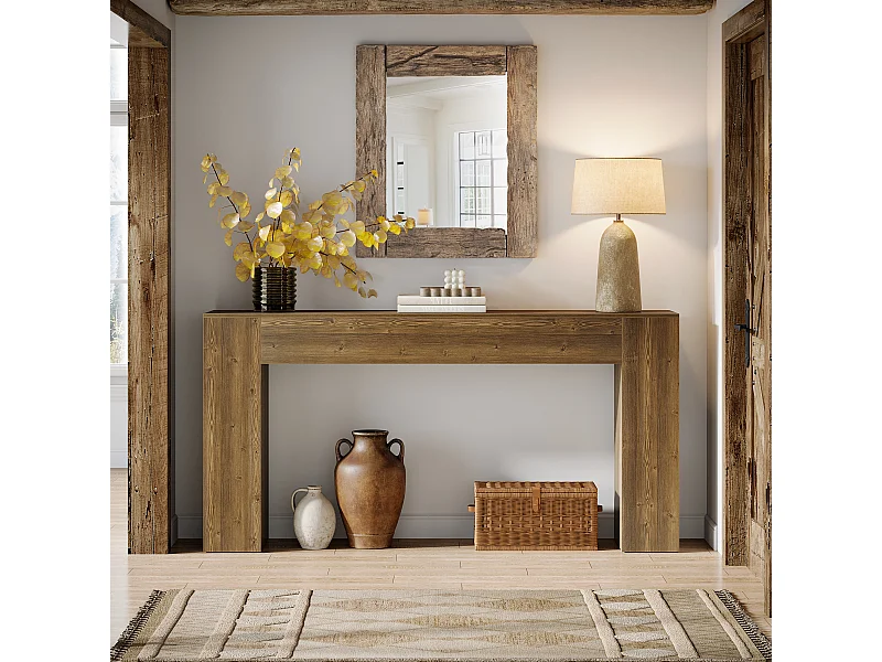 Table Console rectangulaire de 160 cm de Long, Table d'entrée rectangulaire derrière Le canapé