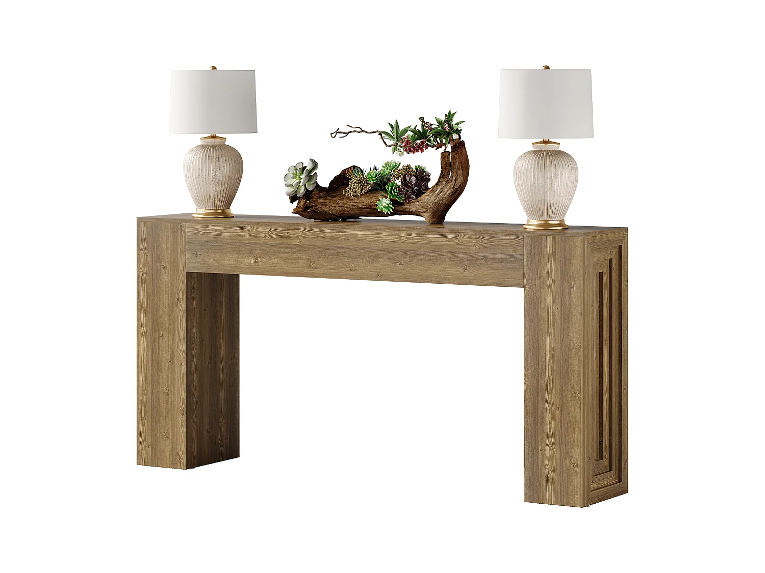 Table Console rectangulaire de 160 cm de Long, Table d'entrée rectangulaire derrière Le canapé