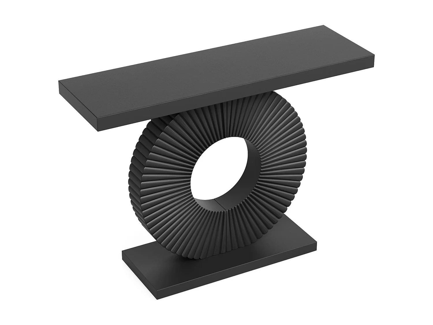 Table console moderne avec base géométrique, table d'entrée en bois de 100 cm