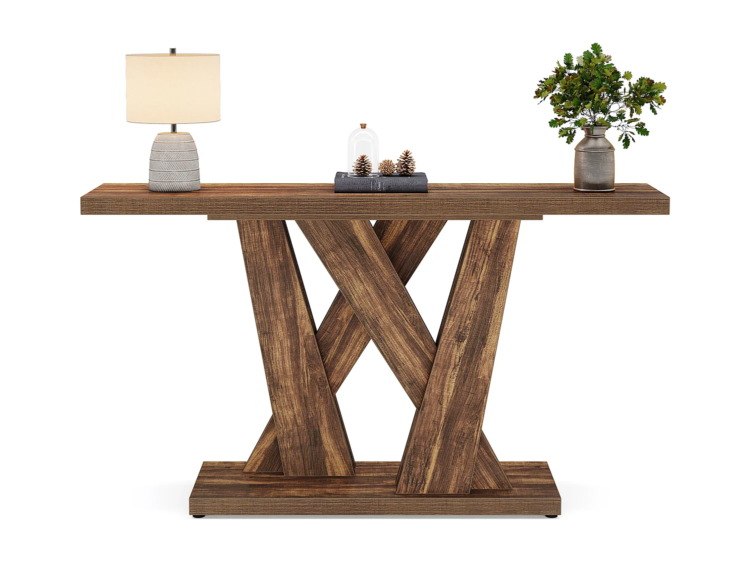 Casa de campo - Consola de mesa moderna detrás del sofá - Mesa de entrada de 140 cm de largo