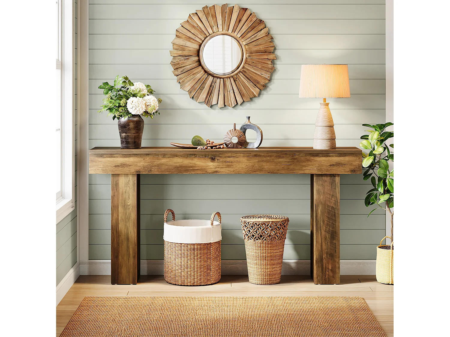 Table console étroite de 160 cm - Table basse moderne pour couloir