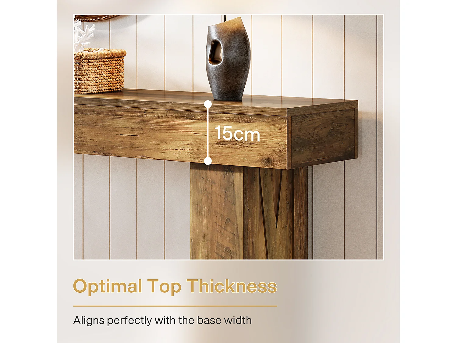 Table console étroite de 160 cm - Table basse moderne pour couloir