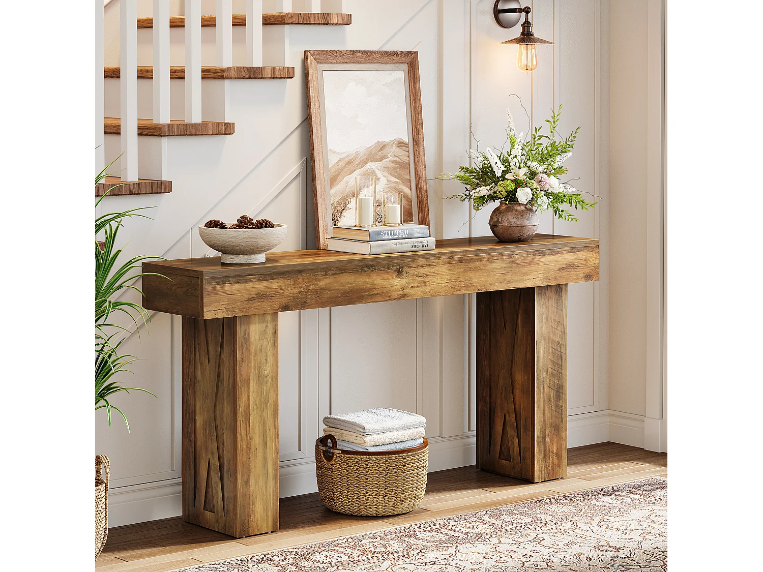 Table console étroite de 160 cm - Table basse moderne pour couloir