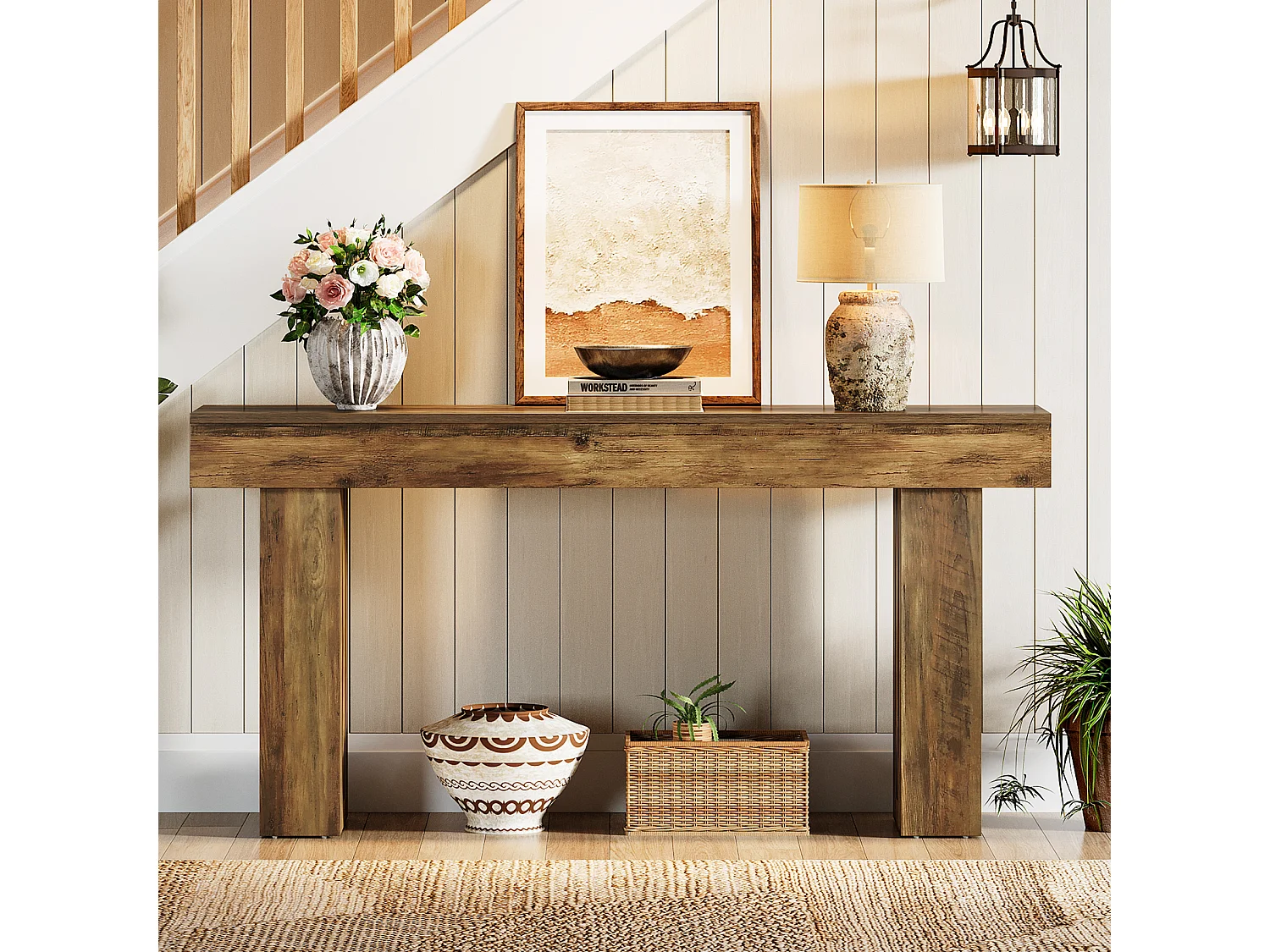 Table console étroite de 160 cm - Table basse moderne pour couloir