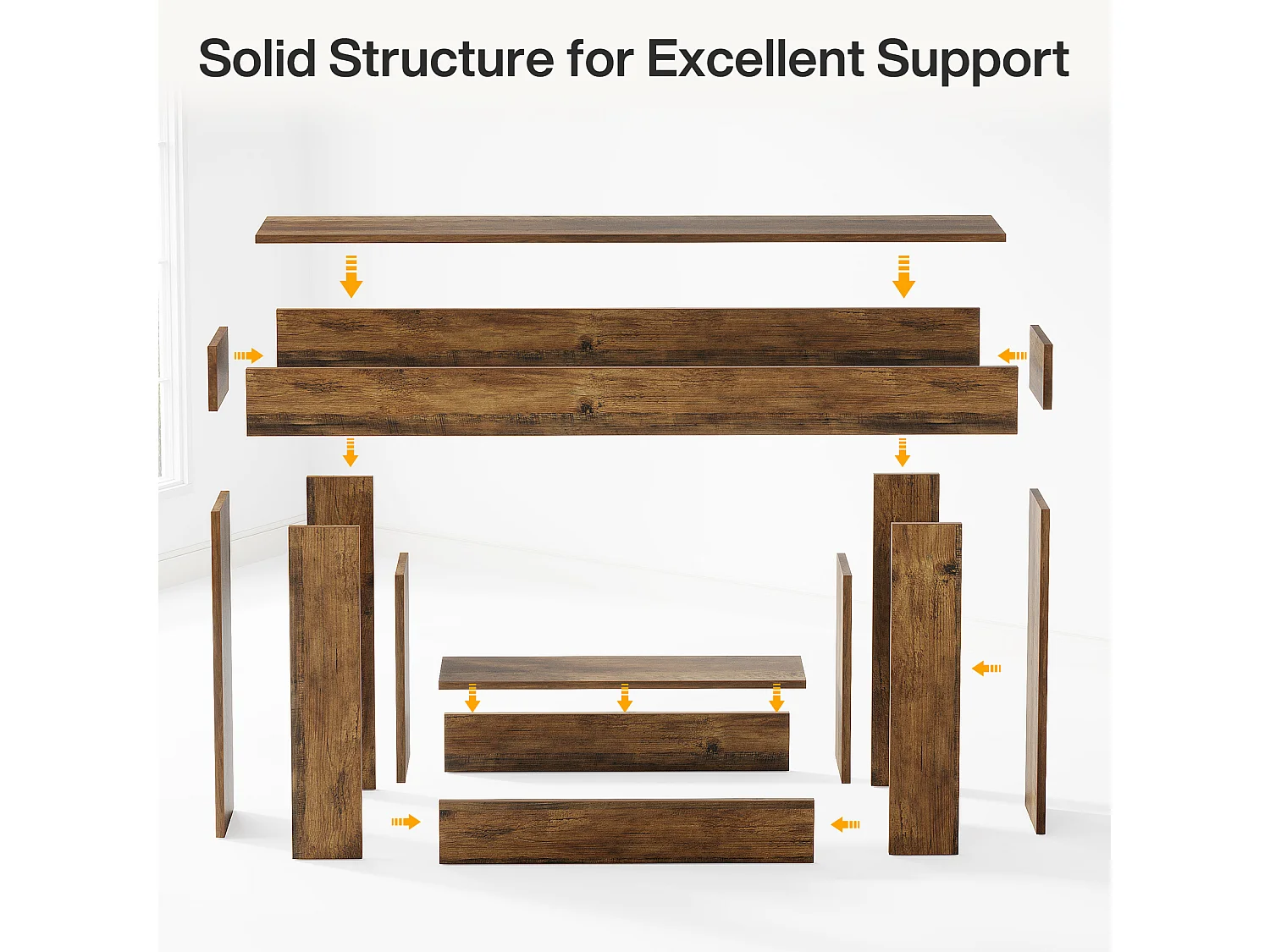 Consoletafel van 160 cm lang, entreetafel met 2 niveaus, salontafel met opbergruimte