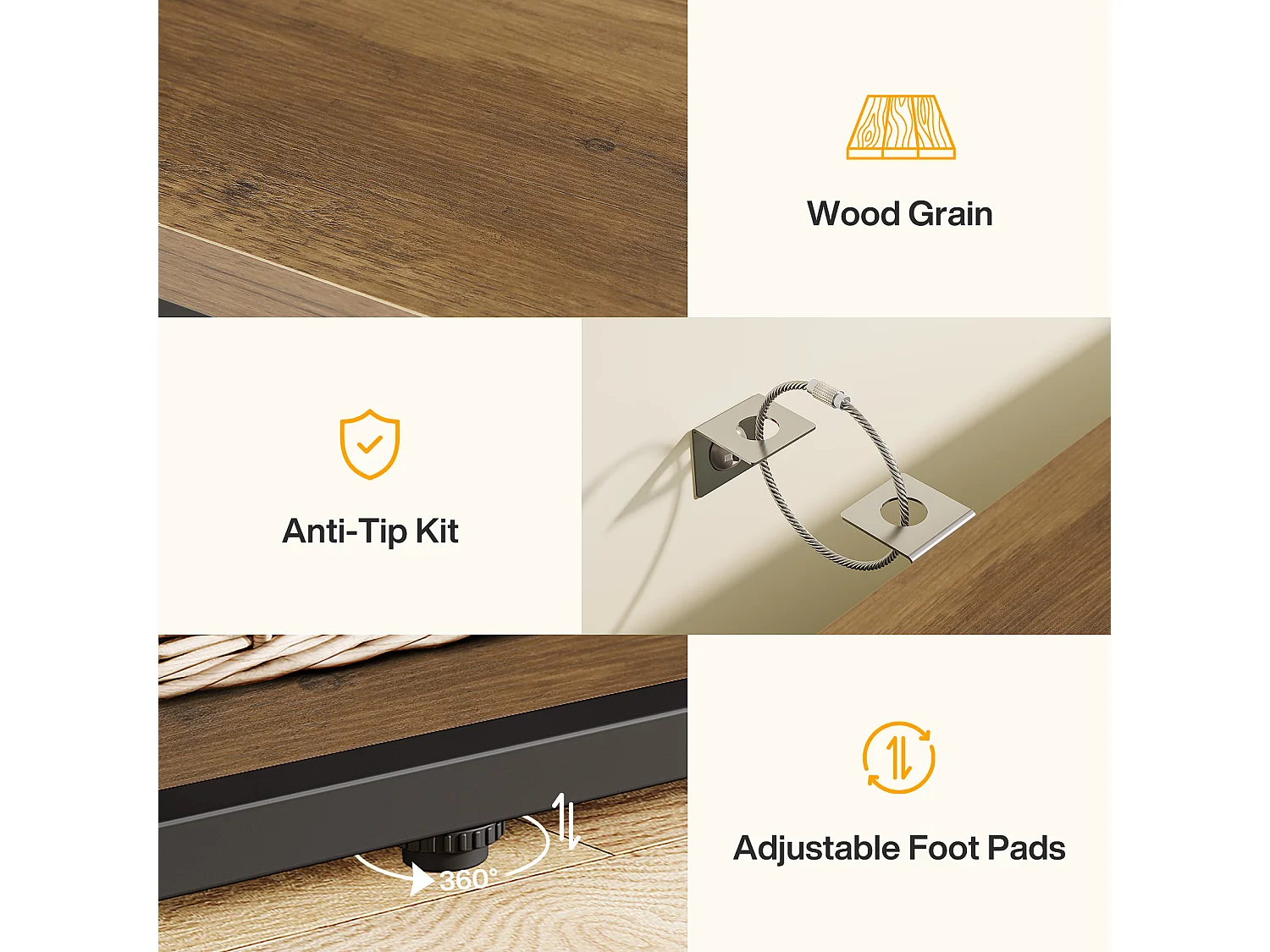 Table console industrielle à 5 étages de 120 cm avec socle circulaire