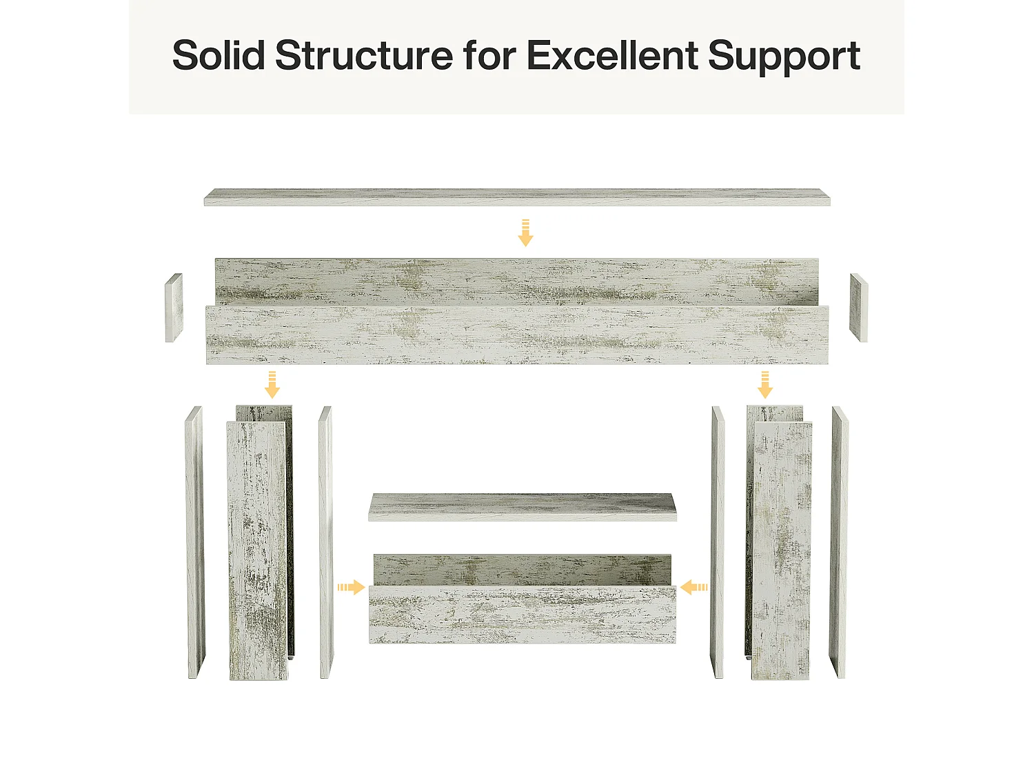 Table console de 160 cm de long, table d'entrée de ferme avec rangement