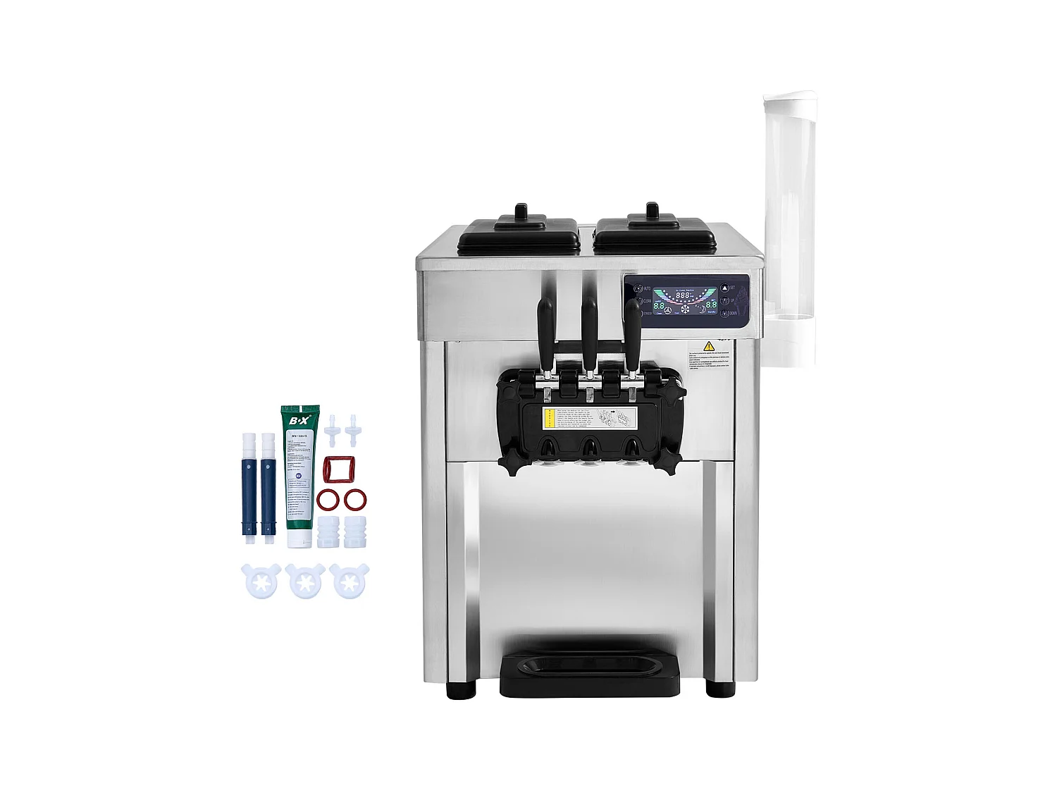 Machine à Crème Glacée SucceBuy, Appareil à Glace Italienne 3 Saveurs 18-28 L/h , pour Toute Aventure de Camping