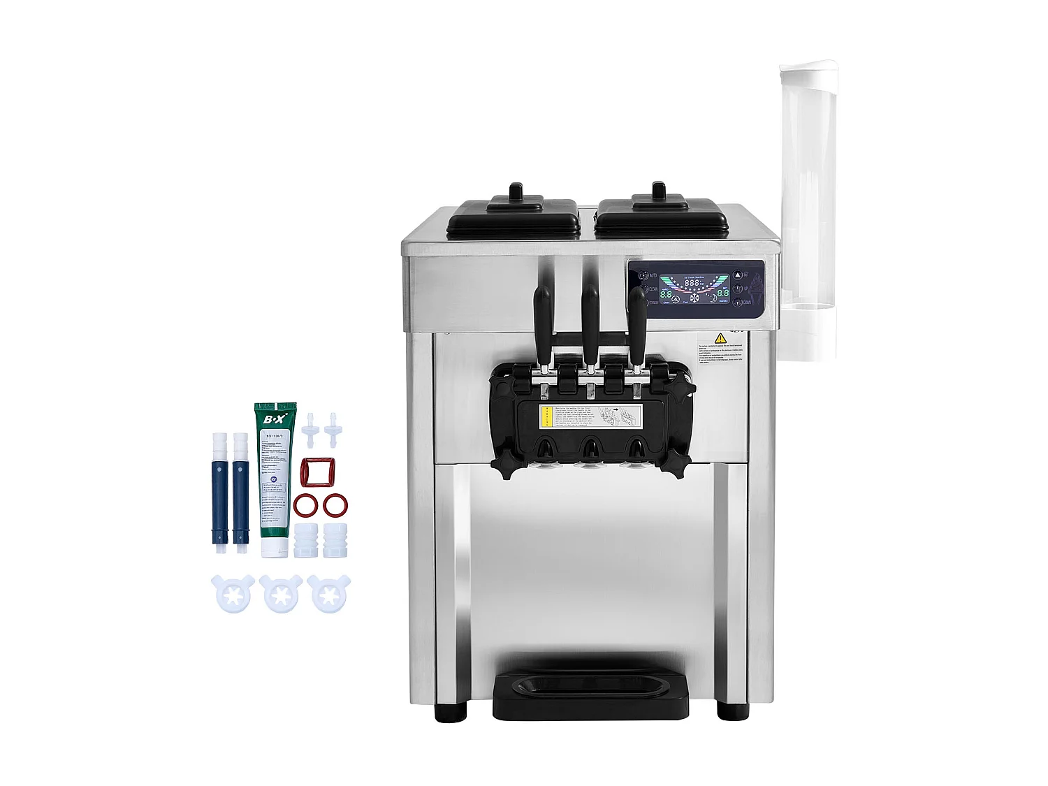 Machine à Crème Glacée SucceBuy, Appareil à Glace Italienne 3 Saveurs 18-28 L/h , pour Toute Aventure de Camping