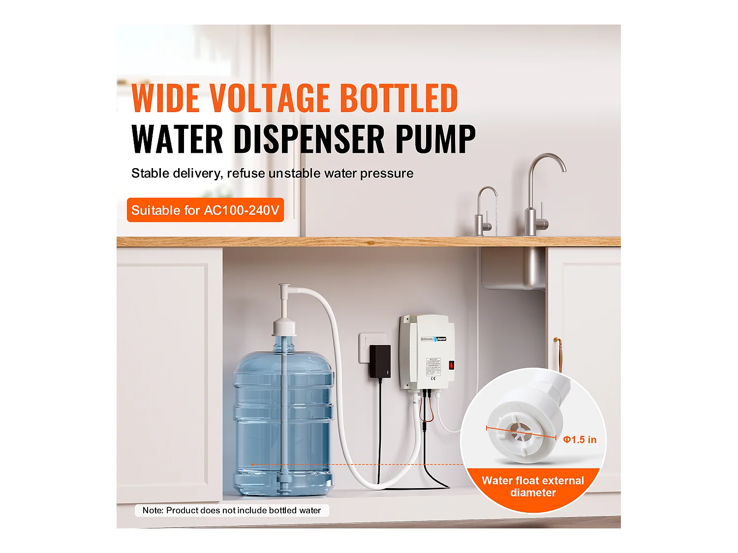 Système de Pompe de Distribution d’Eau SucceBuy 3,78 L/min, Pompe de Distribution d’Eau 40 PSI, pour Machines à Espresso et Bouteilles