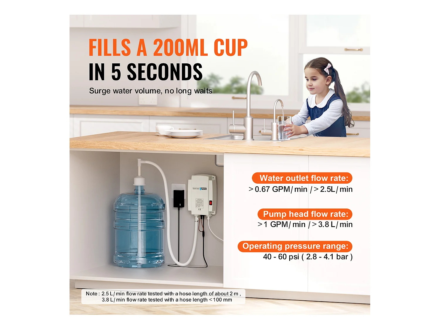 Système de Pompe de Distribution d’Eau SucceBuy 3,78 L/min, Pompe de Distribution d’Eau 40 PSI, pour Machines à Espresso et Bouteilles