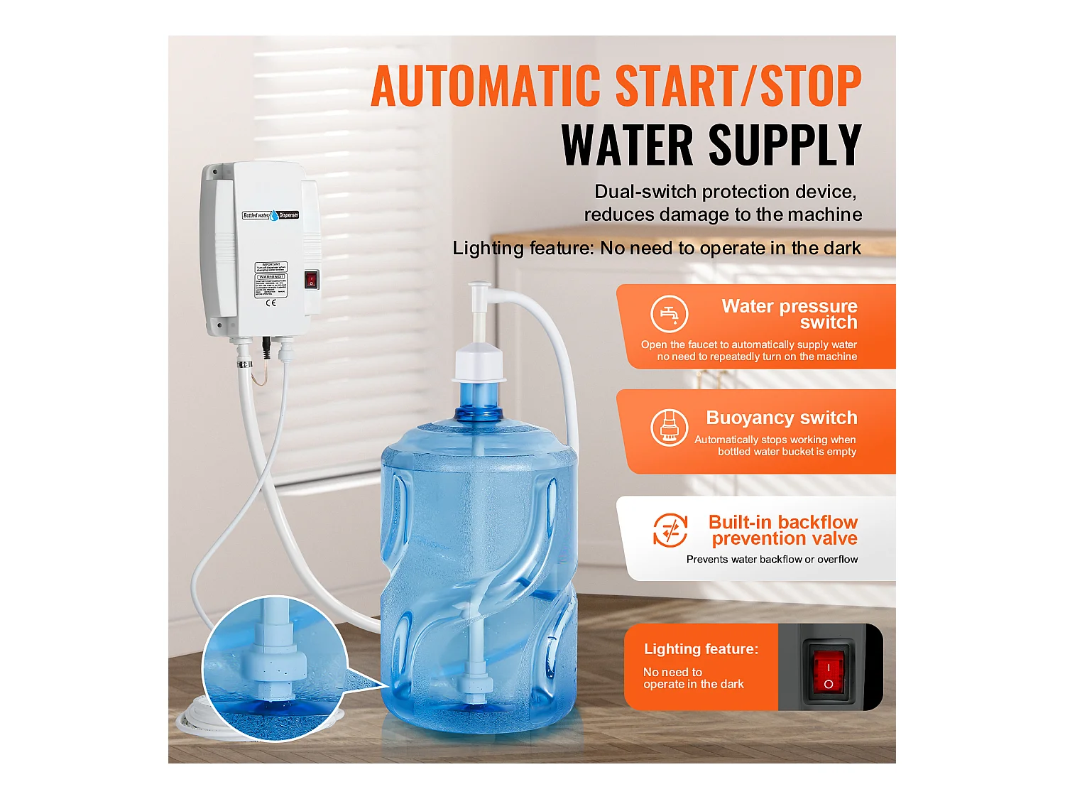 Système de Pompe de Distribution d’Eau SucceBuy 3,78 L/min, Pompe de Distribution d’Eau 40 PSI, pour Machines à Espresso et Bouteilles