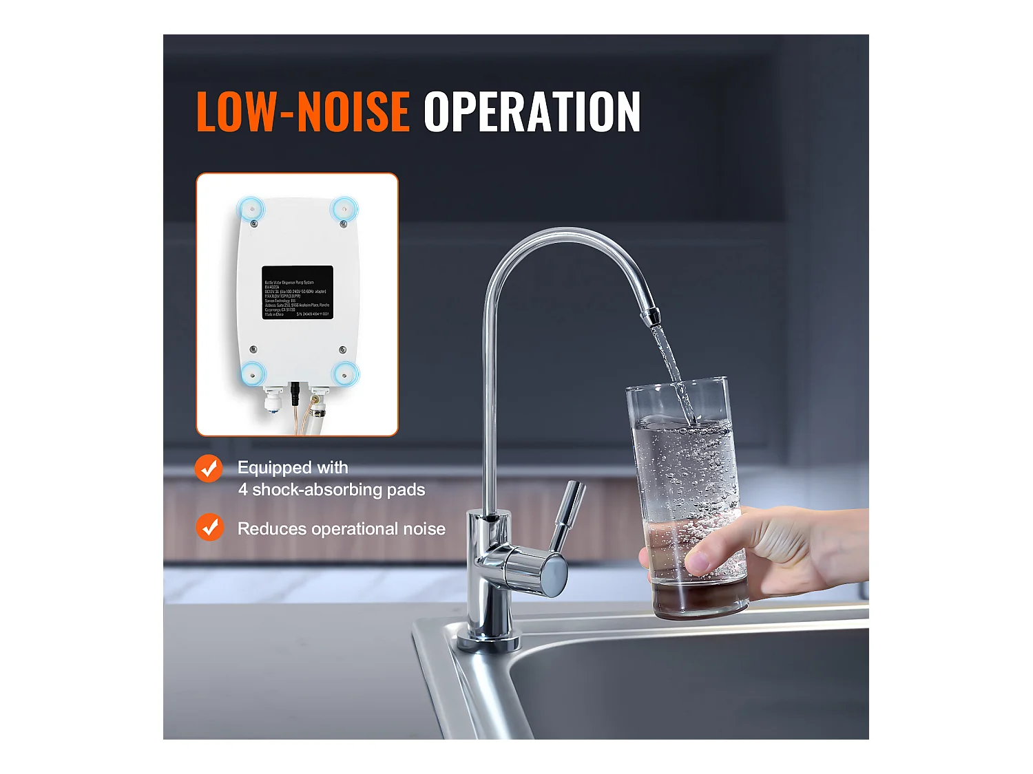 Système de Pompe de Distribution d’Eau SucceBuy 3,78 L/min, Pompe de Distribution d’Eau 40 PSI, pour Machines à Espresso et Bouteilles