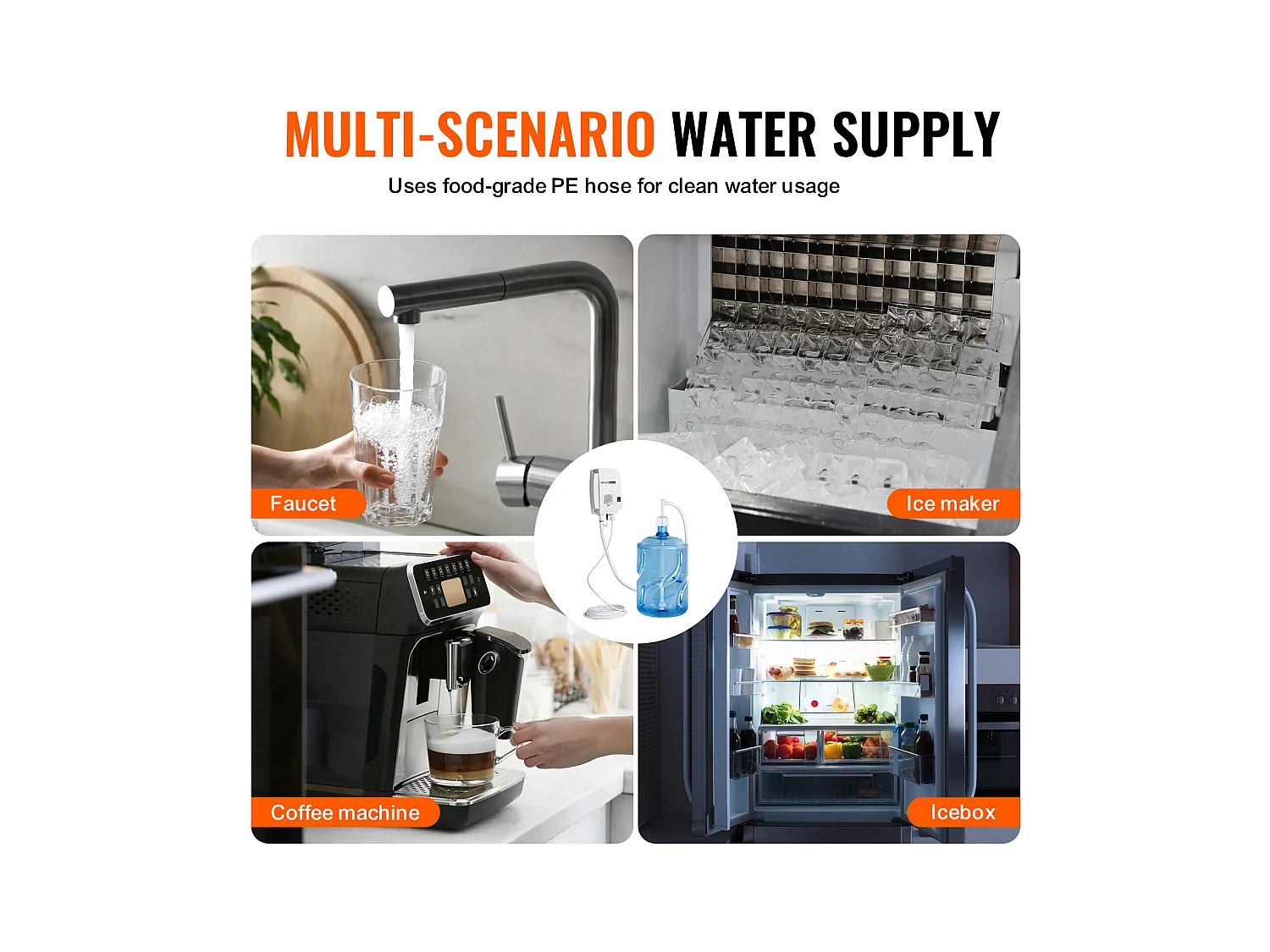 Système de Pompe de Distribution d’Eau SucceBuy 3,78 L/min, Pompe de Distribution d’Eau 40 PSI, pour Machines à Espresso et Bouteilles