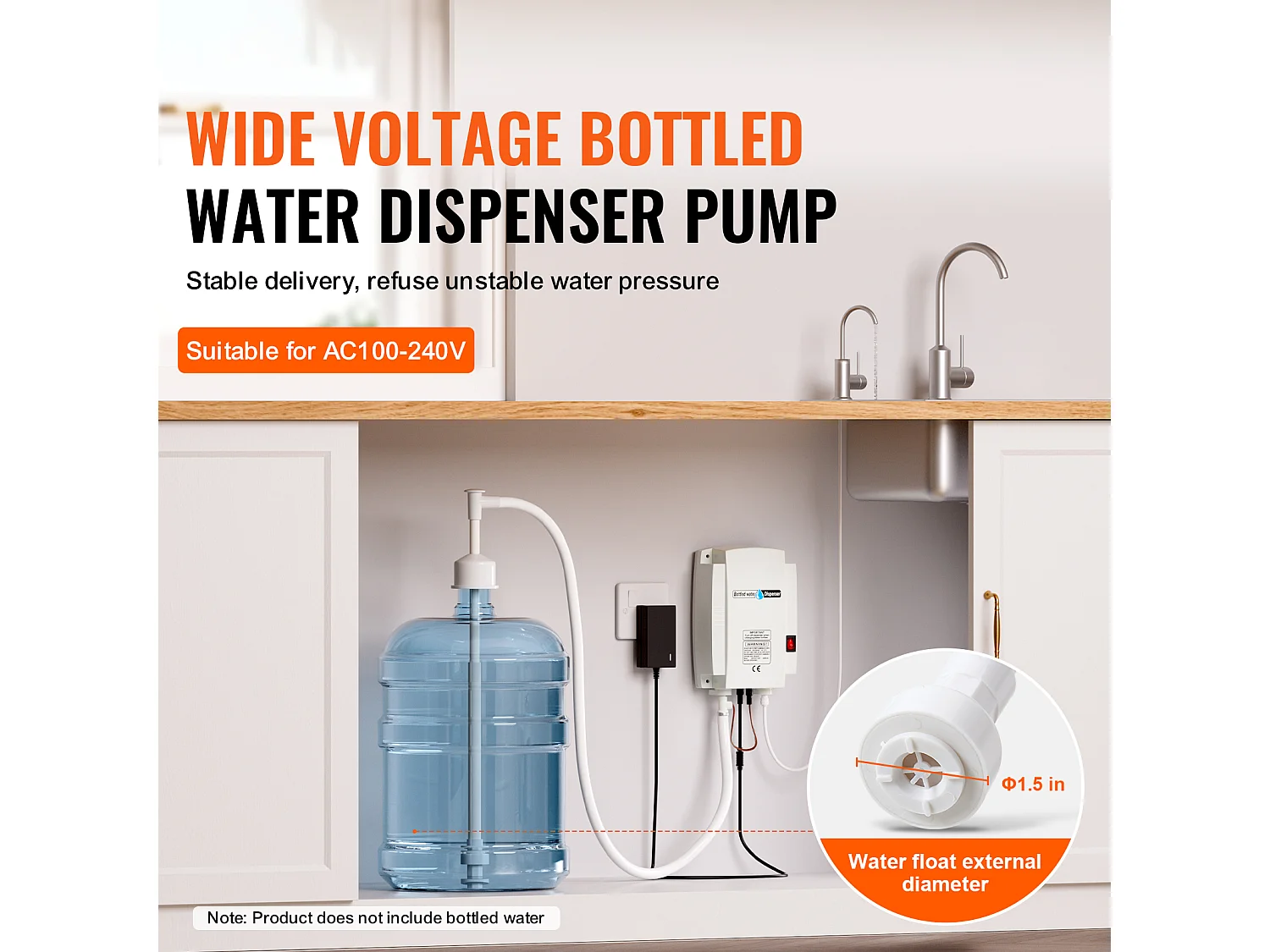 Système de Pompe de Distribution d’Eau SucceBuy 3,78 L/min, Pompe de Distribution d’Eau 40 PSI, pour Machines à Espresso et Bouteilles