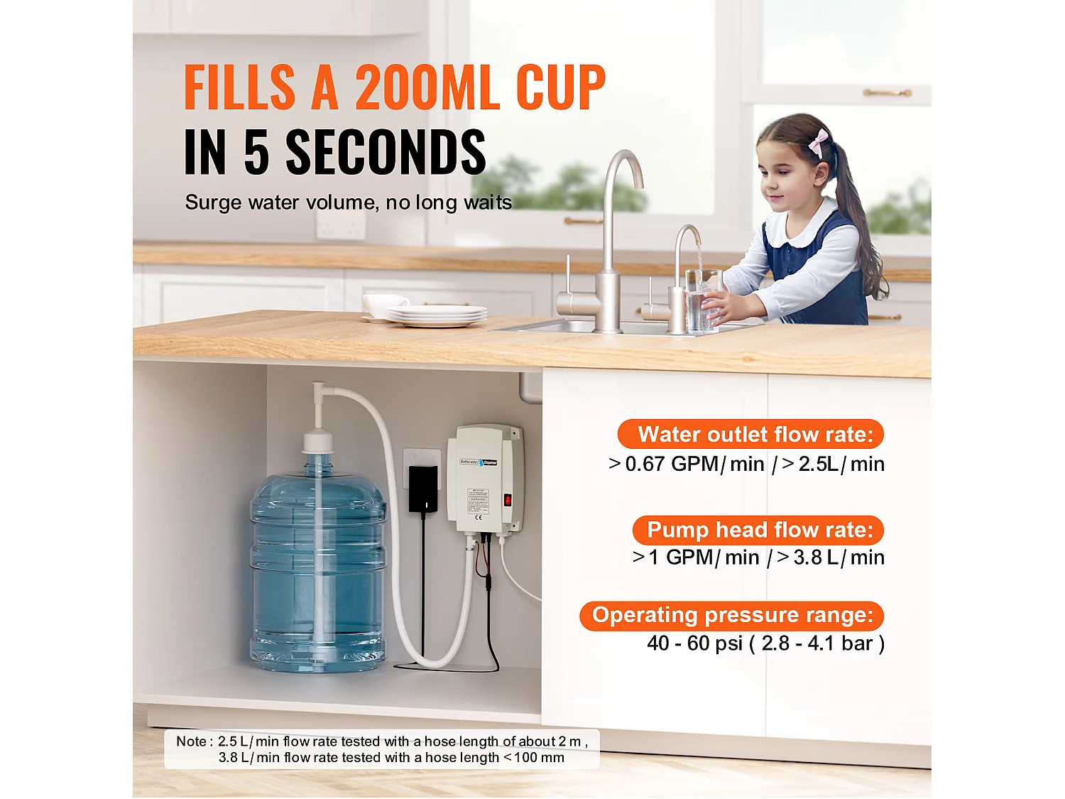 Système de Pompe de Distribution d’Eau SucceBuy 3,78 L/min, Pompe de Distribution d’Eau 40 PSI, pour Machines à Espresso et Bouteilles