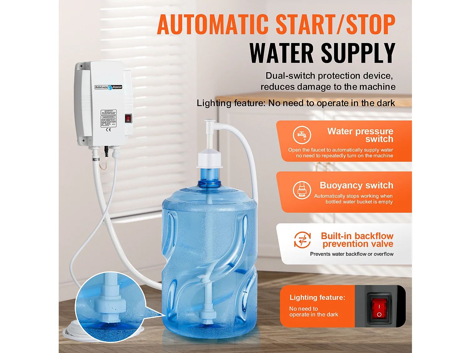 Système de Pompe de Distribution d’Eau SucceBuy 3,78 L/min, Pompe de Distribution d’Eau 40 PSI, pour Machines à Espresso et Bouteilles