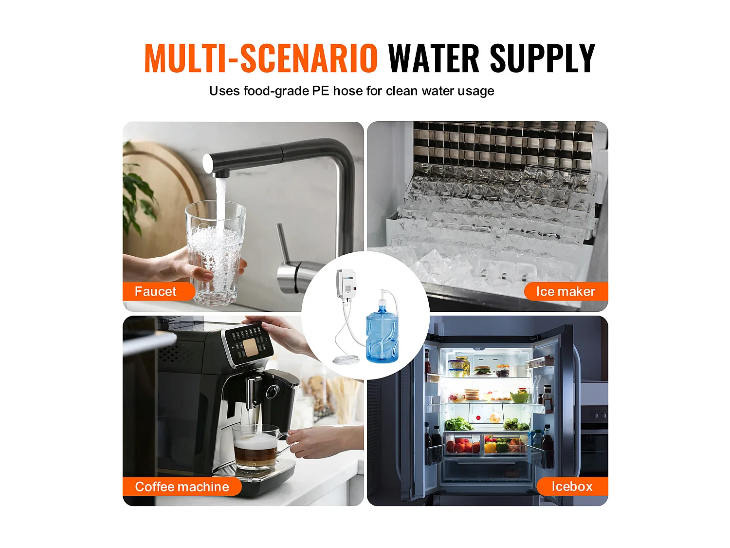 Système de Pompe de Distribution d’Eau SucceBuy 3,78 L/min, Pompe de Distribution d’Eau 40 PSI, pour Machines à Espresso et Bouteilles