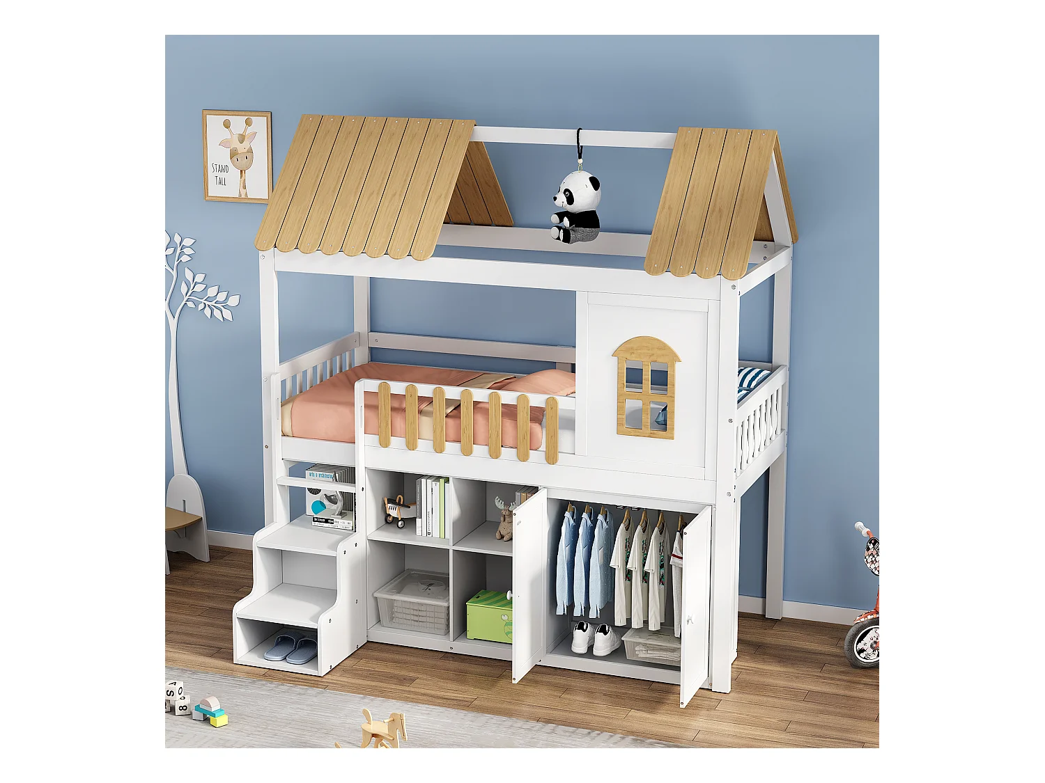 Beliche madeira, armazenamento, guarda-roupa+janela+sapateira, pinho, branco+natural, 90x200cm