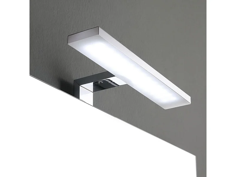 Szafka łazienkowa wisząca 60 cm w kolorze dębu "Belize" z 2 ceramicznymi drzwiami do umywalki i lustrem 60x80 cm