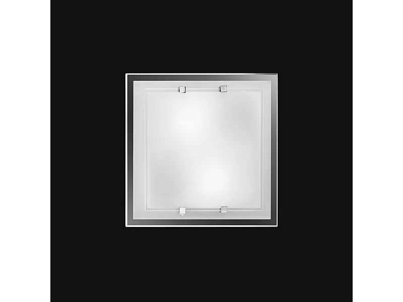 Lámpara de techo moderna de cristal cuadrada blanca 4 luces E27 pequeña Frame