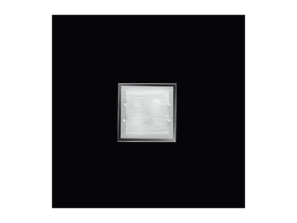 Lámpara de techo moderna cuadrada de cristal satinado blanco 4 luces E27 pequeña Frame