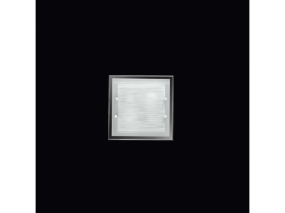 Lámpara de techo moderna cuadrada de cristal satinado blanco 4 luces E27 pequeña Frame