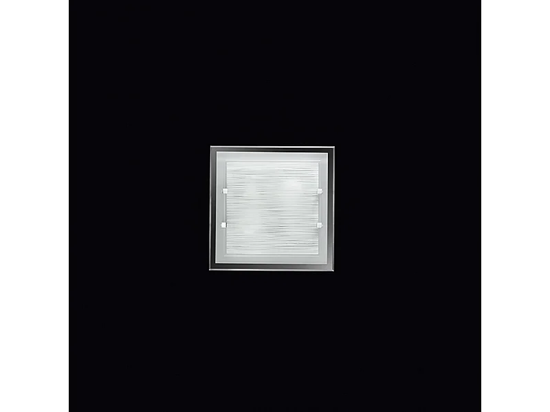 Lámpara de techo moderna cuadrada de cristal satinado blanco 4 luces E27 pequeña Frame