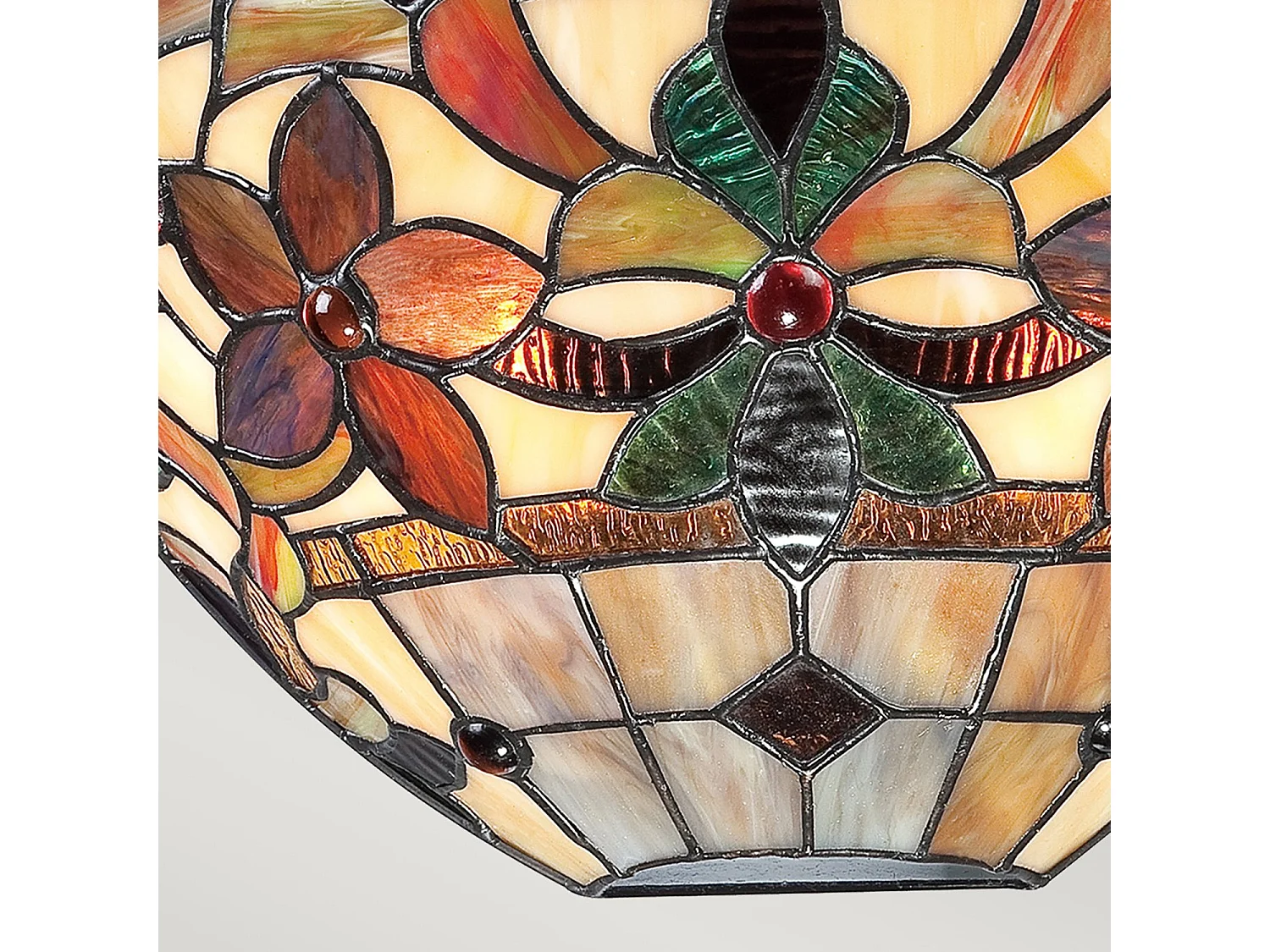 Elstead Kami Lampadaires Tiffany à 2 Lumières Vintage Bronze, E14