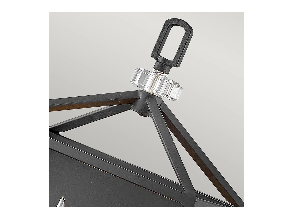 Elstead Hinkley Stinson Lanterne Lampada da soffitto a sospensione nera con nichel lucido