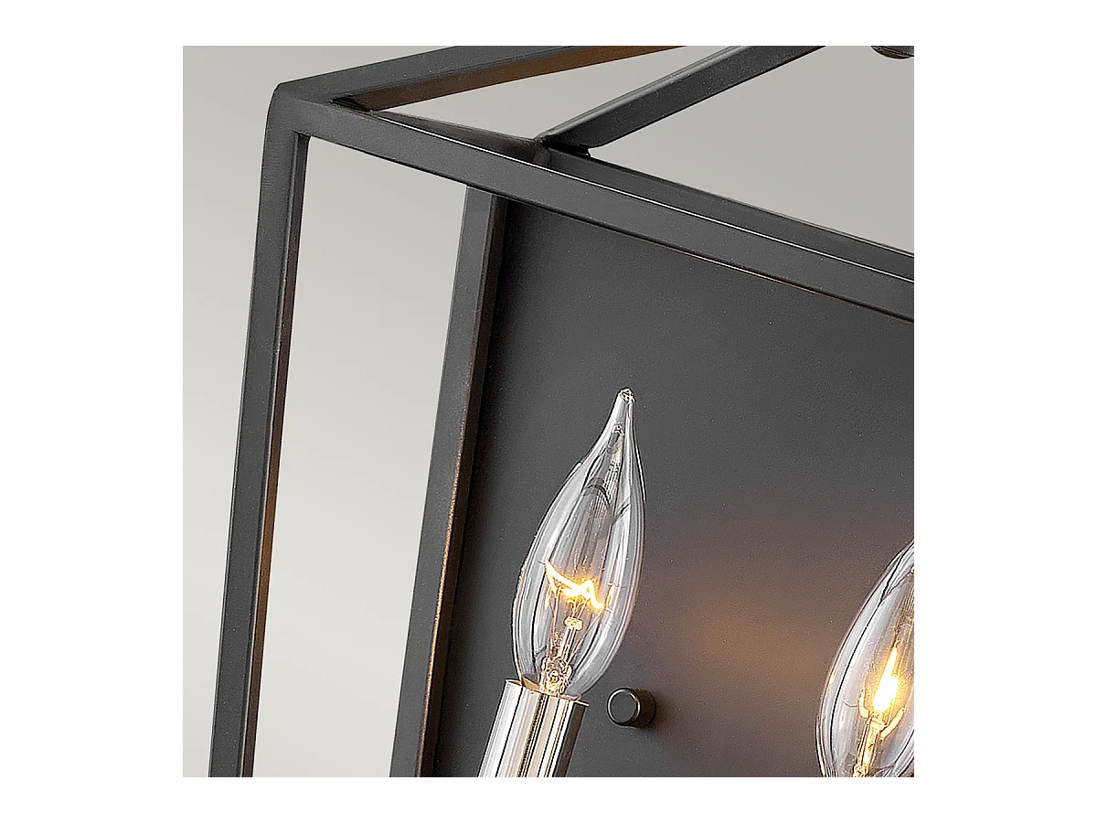 Elstead Hinkley Stinson Lanterne Lampada da soffitto a sospensione nera con nichel lucido