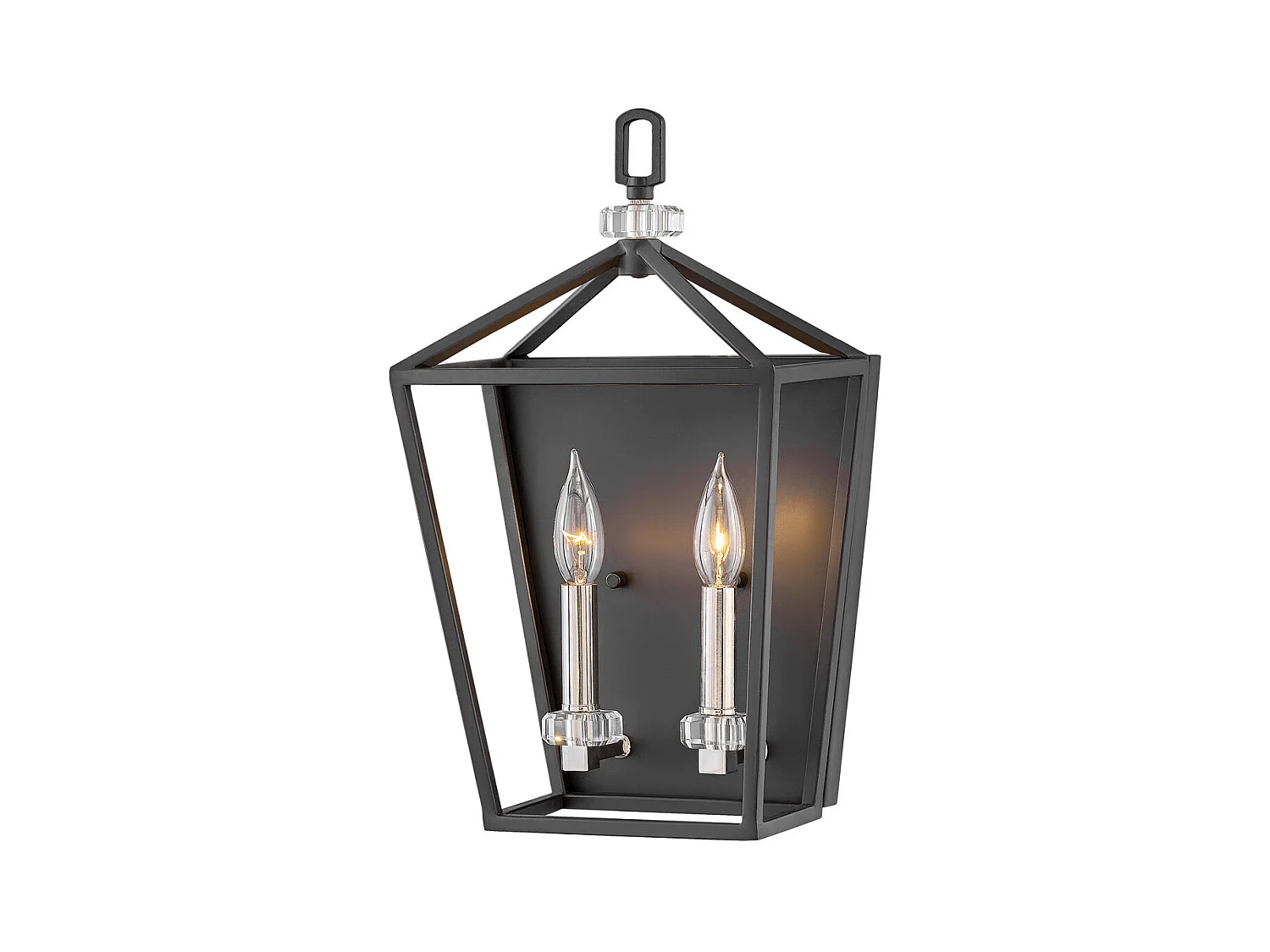 Elstead Hinkley Stinson Lanterne Lampada da soffitto a sospensione nera con nichel lucido