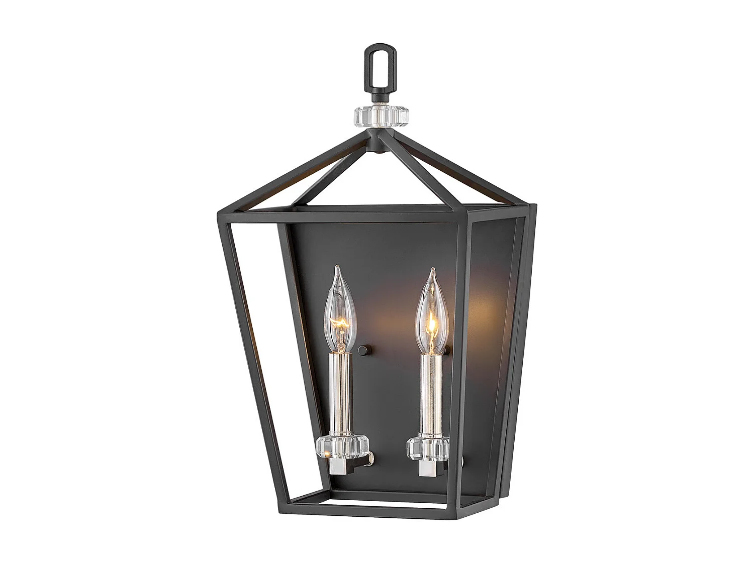 Elstead Hinkley Stinson Laternen Pendelleuchte Schwarz mit poliertem Nickel