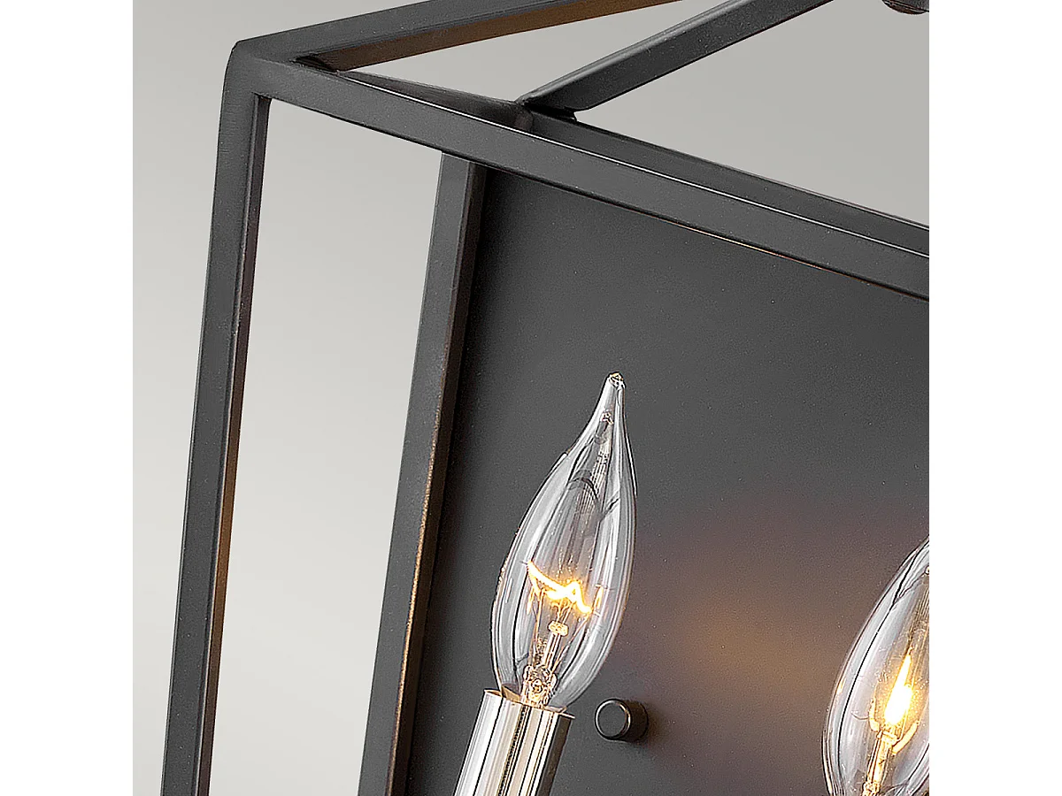 Elstead Hinkley Stinson Laternen Pendelleuchte Schwarz mit poliertem Nickel