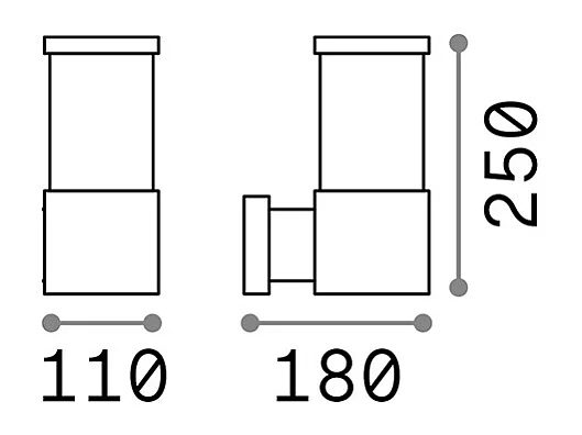 Ideal Lux Tronco - 1 Licht Außenwandleuchte Schwarz IP44, E27