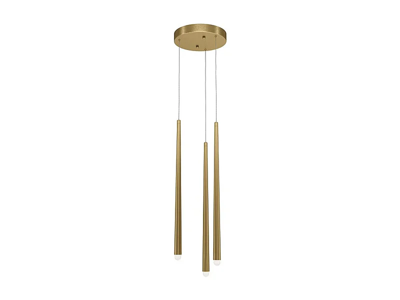 Lampadario A Sospensione Moderno Cascade Alluminio Ottone 3 Luci Led 18W