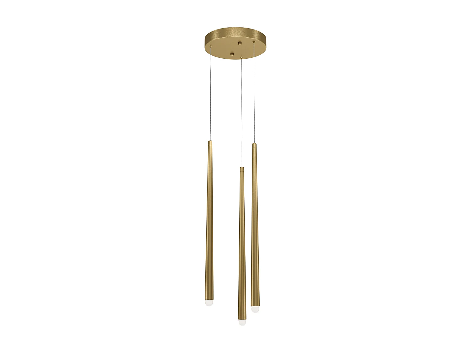 Lampadario A Sospensione Moderno Cascade Alluminio Ottone 3 Luci Led 18W